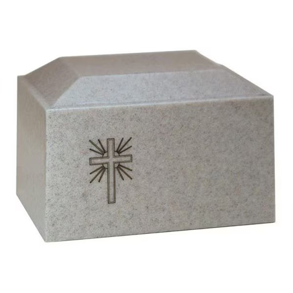 Taylor Urns 280LG Cultured Granite Cremation Aztec Adult Urn; Light Gray, Medm, Mfr#: 280LG